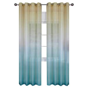 Rainbow 52 in. W x 84 in. L Polyester Light Filtering Window Panel in Blue