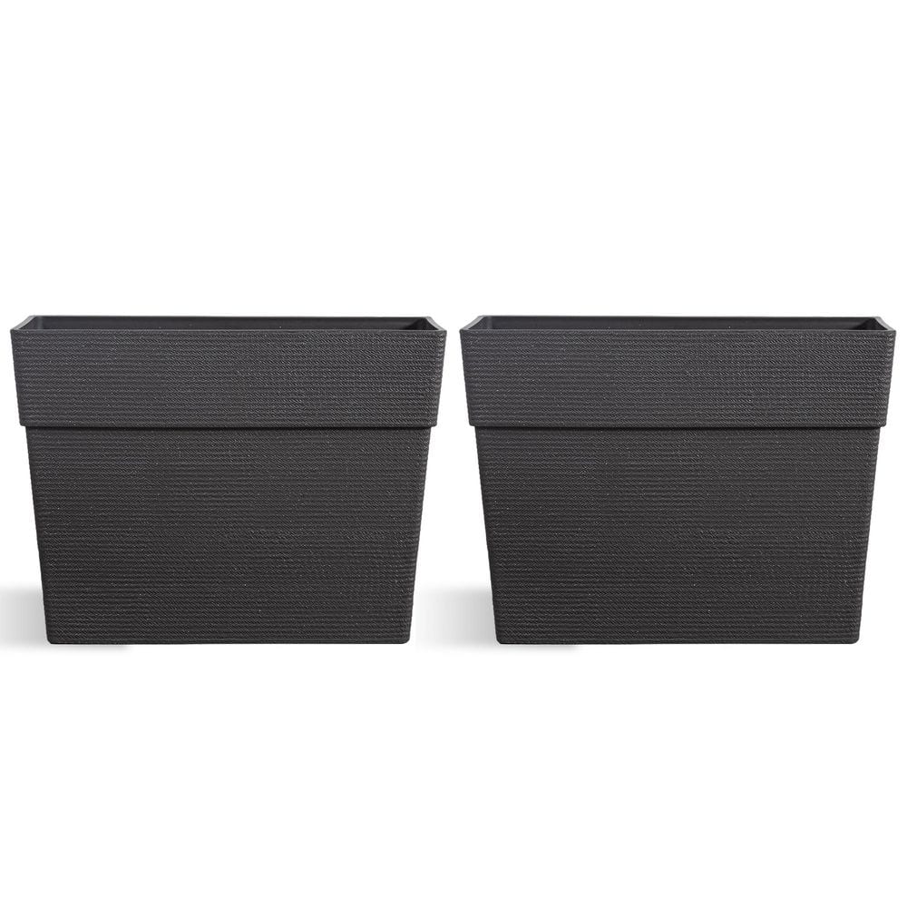 31.5 in. Top Dia x 23.6 in. H Black PE Cone Outdoor Planter with Drainage Holes (2-Pack) price history on PriceWatchPro