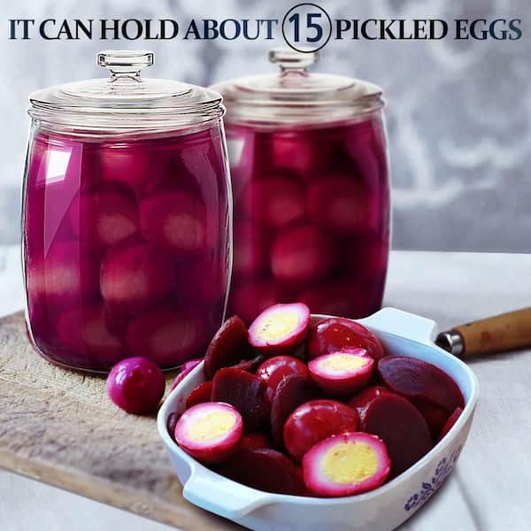 0.5 Gallon. Glass Cookie Jars with Lid for Kitchen Storage, Storing Cookies, Candy, Sugar, Flour and Nuts, Clear(1-Pack)