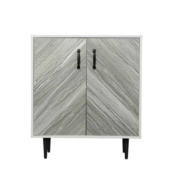ZIRUWU Buffet Cabinet with 2-Doors Modern, Freestanding Sideboard Storage Cabinet Entryway Floor Cabinet White