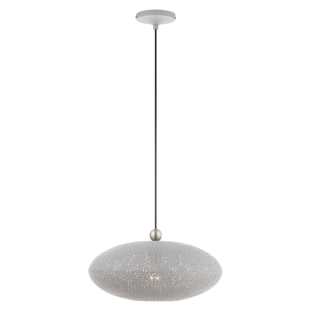 Nordic Gray and Nickel 1-Light Globe Pendant