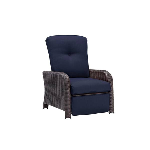 hanover outdoor strathmere luxury recliner navy blue