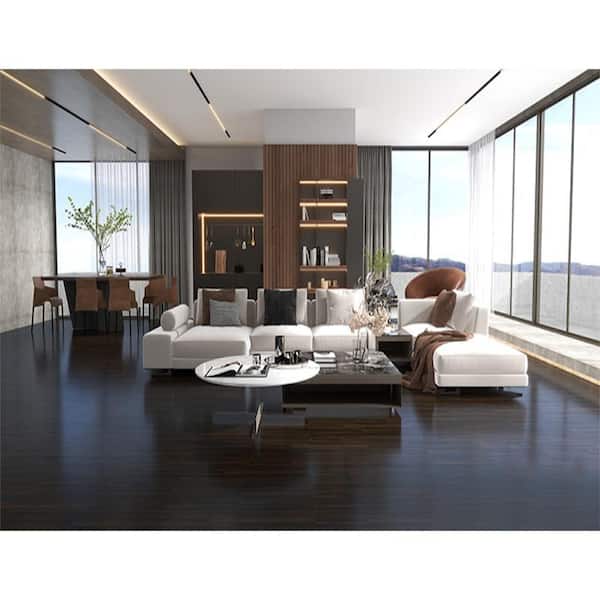 Dark Gray 12 mil x 5.9 in. W x 35.9 in. L Water Protection Peel and Stick Vinyl Sheet Flooring 36 pack ( 54 sq. ft. )