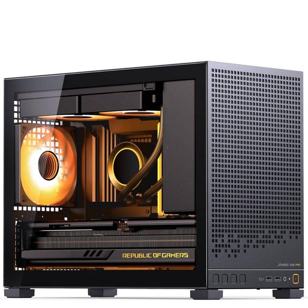 OBJLGEV Micro-ATX PC Case with High Compatibility, A/B Mode, and USB 3.2 in Black