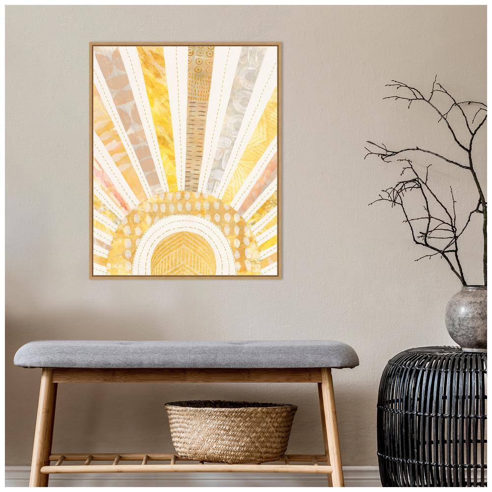 Boho Sunshine Yellow and Beige Canvas Wall Art