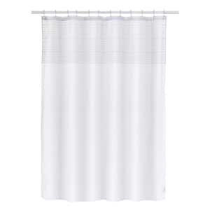 13-Piece Landon Gray/White Cotton Blend 72 in. x 72 in. Shower Curtain Set with Metal Rings