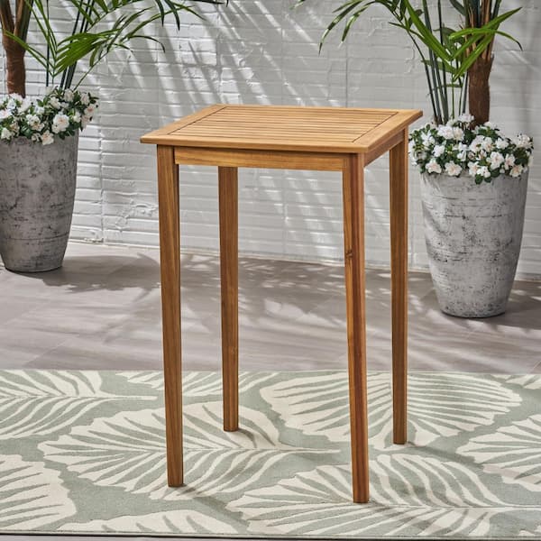 Polaris 41 in. Teak Brown Square Wood Patio Outdoor Dining Table