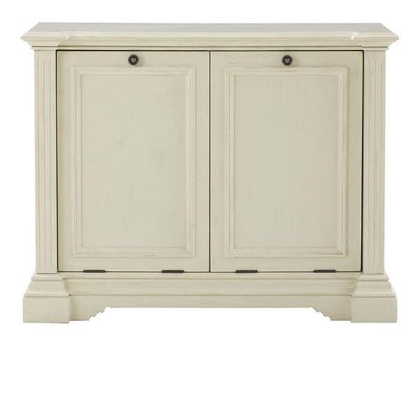 Home Decorators Collection Bufford 35 in. W Double Tilt-Out Door Hamper in Antique White