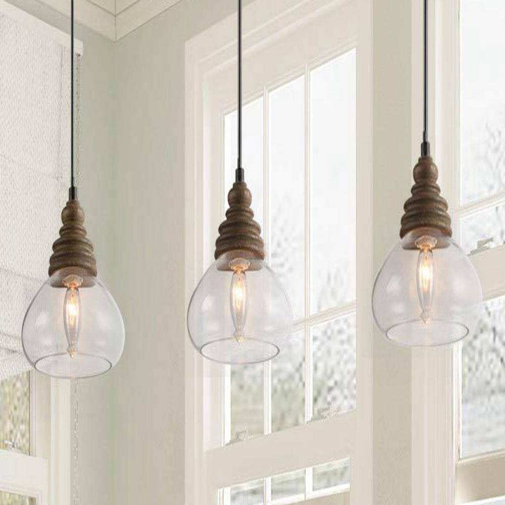 Modern Clear Glass No Bulb Easy Fit Ceiling Light Shade Pendant Lampshade 