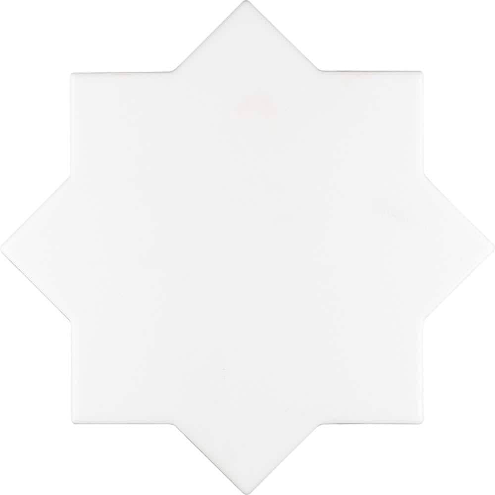 Siena White Star-Shaped Matte Ceramic Accent Tile