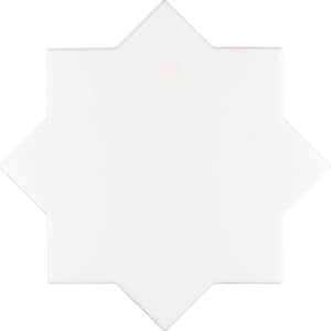 Siena 5.35 in. x 5.35 in. Matte White Ceramic Star-Shaped Wall and Floor Tile (5.37 sq. ft./case) (27-pack)