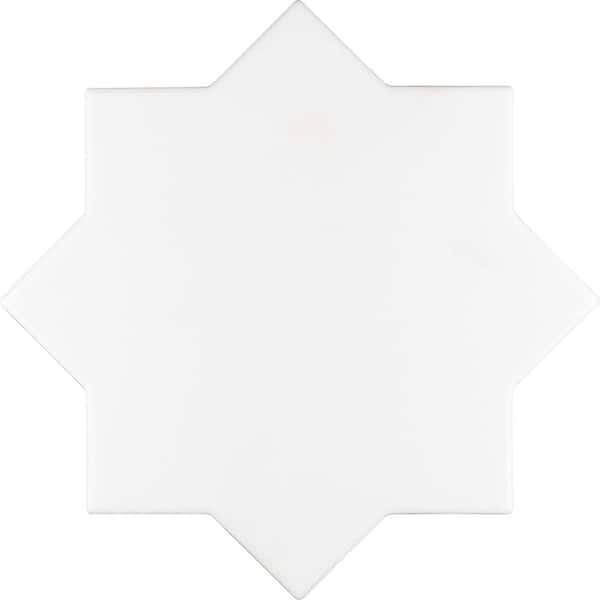 Apollo Tile Siena White 5.35 in. x 5.35 in. Matte Ceramic Star-Shaped Wall and Floor Tile (5.37 sq. ft./case) (27-pack)
