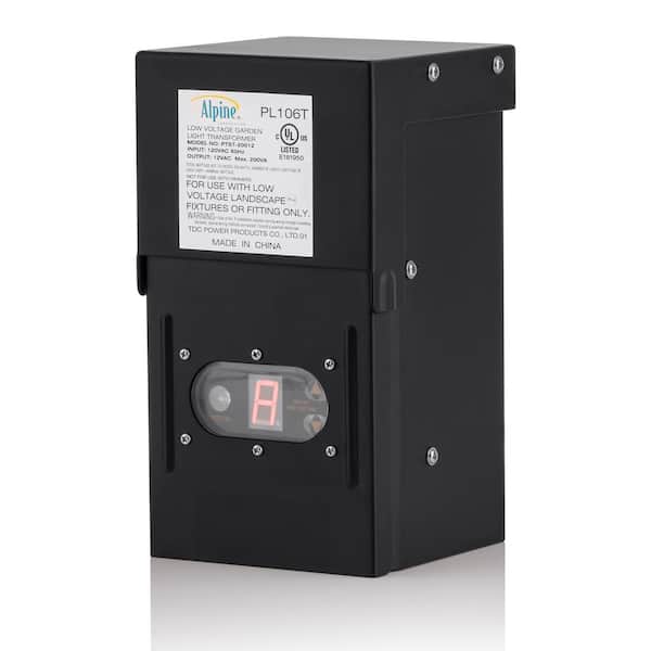 Alpine Corporation Outdoor 200-Watt Transformer with Photo Cell and Timer for Ponds and Fountains