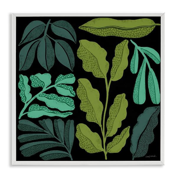 Stupell Industries Plant Sprig Collage by Cheryl Warrick White Framed Nature Giclee Art Print 12 in. x 12 in.