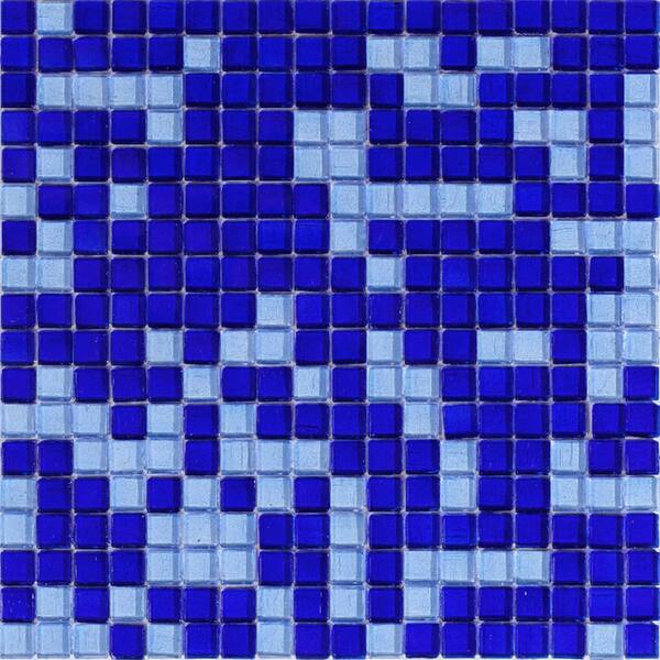 Apollo Tile Mingles 4" x 6" Glossy Indigo Blue Glass Mosaic Uniform square Wall and Floor Sample Tile 0.13 sq. ft./Piece (1-Pack)
