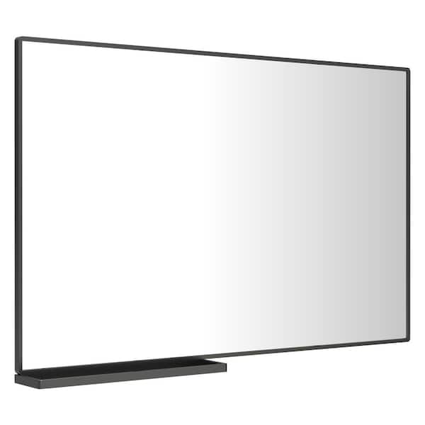 Boosicavelly 48 in. W x 4.7 in. H Rectangular Aluminum Framed Wall Bathroom Vanity Mirror in Black