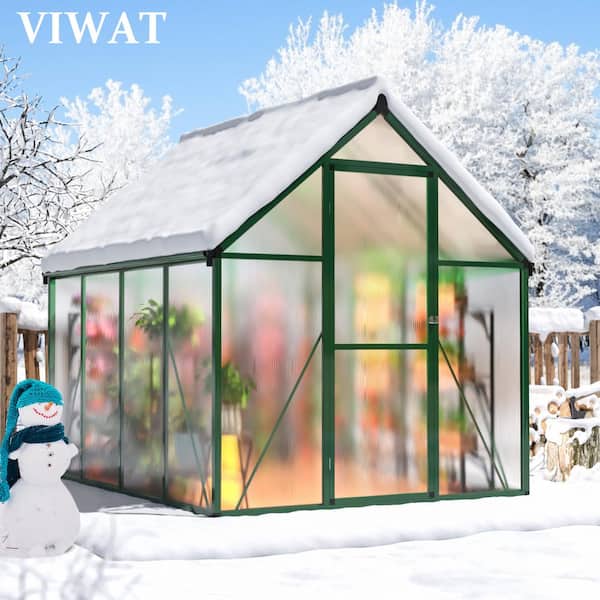 VIWAT 6 ft. W x 7 ft. D Greenhouse for Outdoors, Polycarbonate