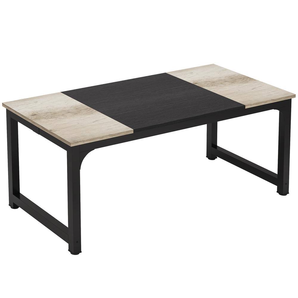 Capen 71 in. Rectangular Grey Oak Engineered Wood Executive Desk for Home Office