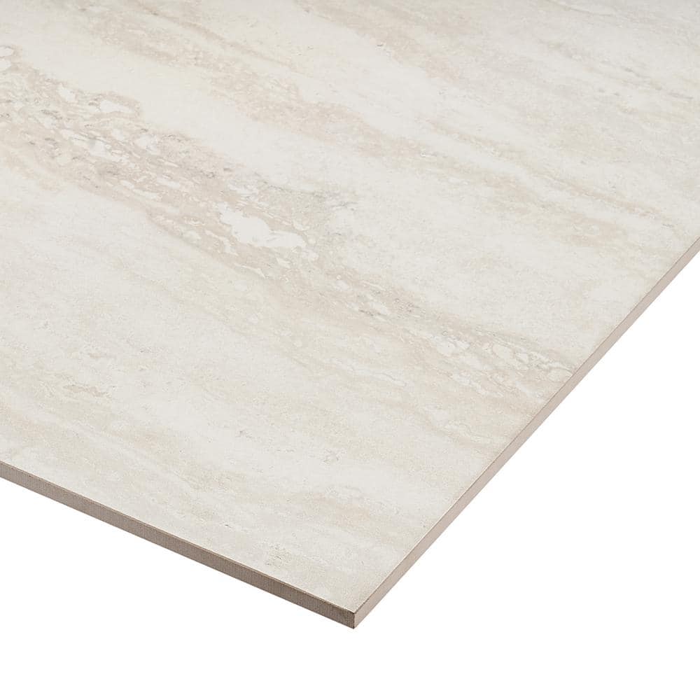Essential Travertine Beige 24" x 48" Porcelain Matte Tile