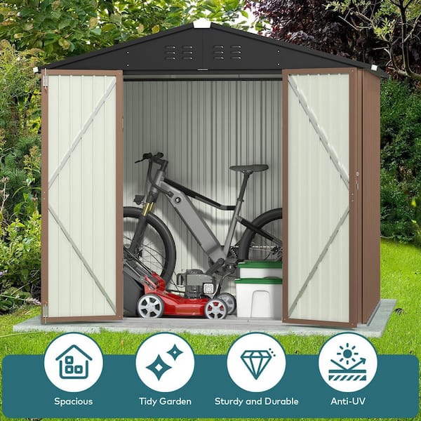 Lofka 8 x 6 ft. (48 sq. ft.) Galvanized Metal Garden Shed with