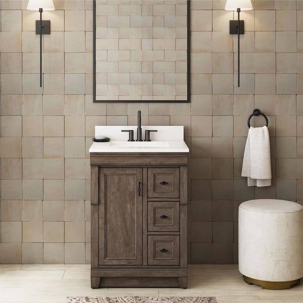 Naples 24 in. W x 21.63 in. D x 34 in. H Bath Vanity Cabinet without Top in Distressed Grey
