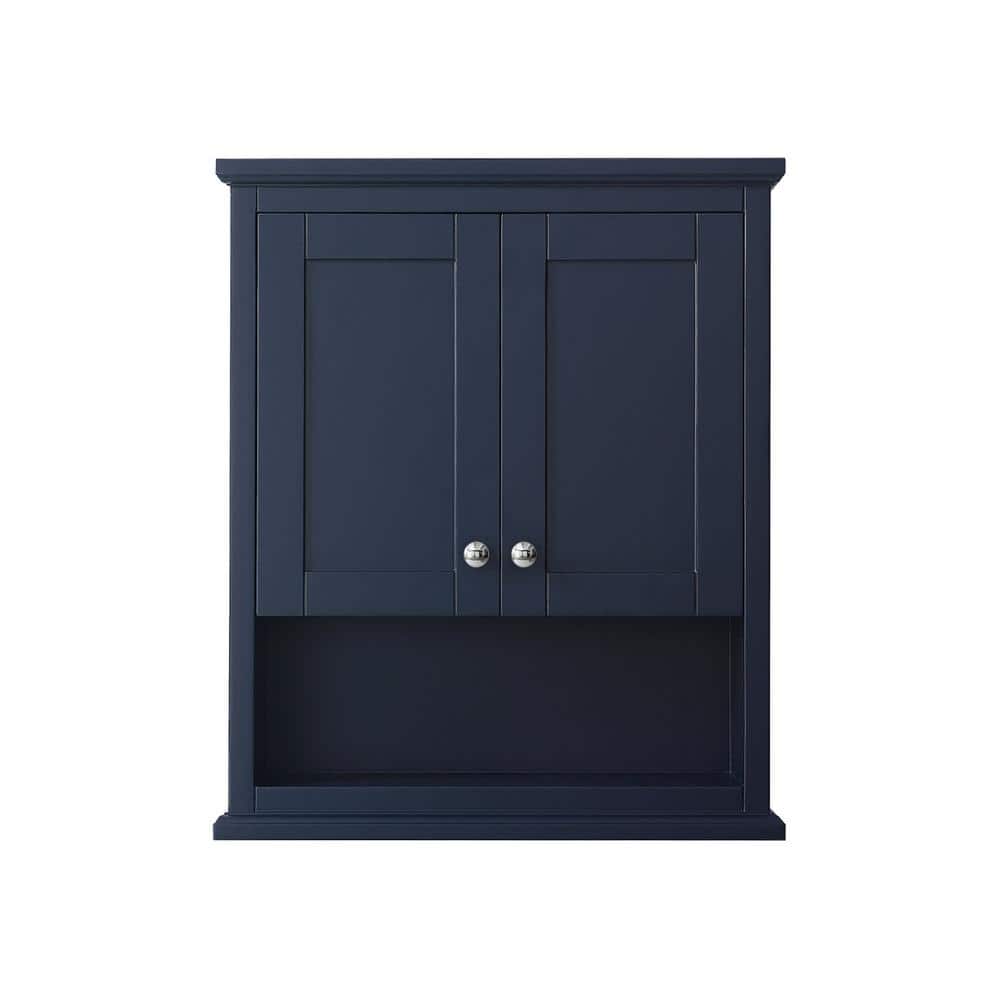Avery 30" Dark Blue Wood Wall-Mounted Bathroom Cabinet