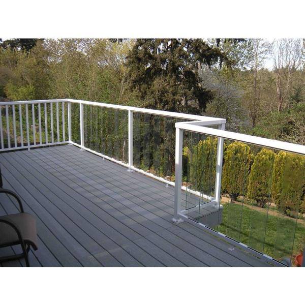 Peak Aluminum Railing 6 In Clear Glass Panel Rail Kit 50710 The Home Depot