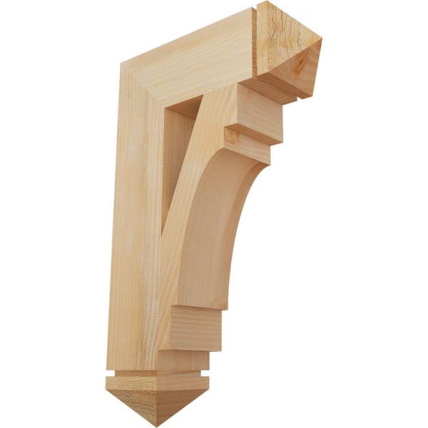 Ekena Millwork 6 in. x 32 in. x 20 in. Douglas Fir Merced Arts and Crafts Rough Sawn Bracket