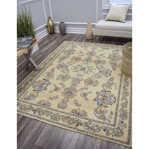 Beaumont Legacy Ivory 2'6"x8' Traditional Gold Area Rug