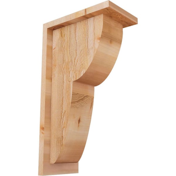 Ekena Millwork 6 in. x 10 in. x 18 in. Western Red Cedar Crestline Rough Sawn Corbel with Backplate