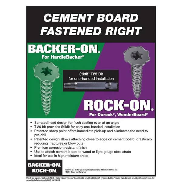 Backer-On 23411 9 by 1-5/8 Serrated Head Star Drive Cement Board Screws 140 Pack 1