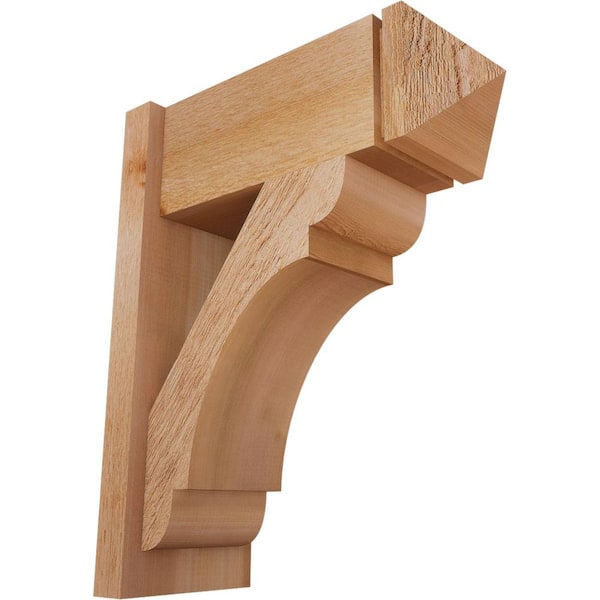 Ekena Millwork 8 in. x 24 in. x 20 in. Western Red Cedar Olympic Arts and Crafts Rough Sawn Outlooker