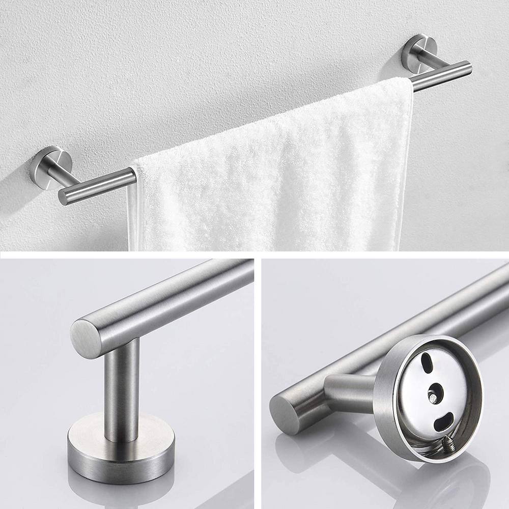 Brushed Nickel 4-Piece Stainless Steel Bathroom Hardware Set