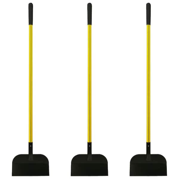 Nupla 54 in. Fiberglass Handle Multi-Purpose Steel Scraper Shovel with Heavy-Duty Blade and Cushion Grip (3-Pack)