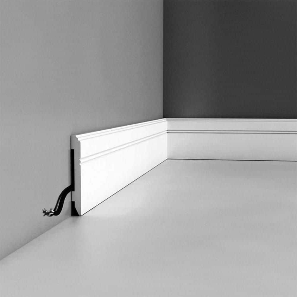 4.25'' H White Polystyrene Baseboard Moulding Set of 4