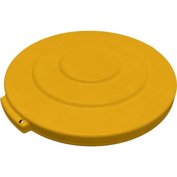 Carlisle 10 Gal. Yellow Round Trash Can Lid for Bronco Trash Cans