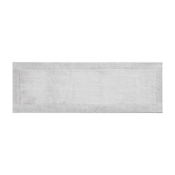 24 in. x 72 in. Tufted Grey Bath Rug, 100% Cotton 3000 GSM Reversible Bath Rug