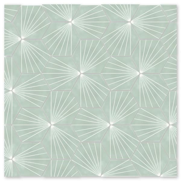 Villa Lagoon Tile Spark C May Multicolor/Matte 9 in. x 8 in. Cement Handmade Floor and Wall Tile (Box of 8/2.96 sq. ft.)