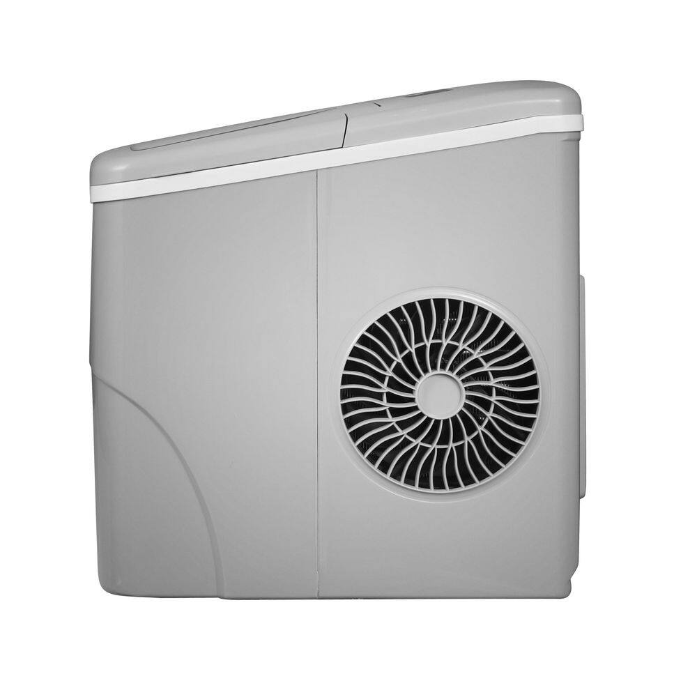 Silver Compact Countertop Portable Ice Maker with 26 lbs Capacity