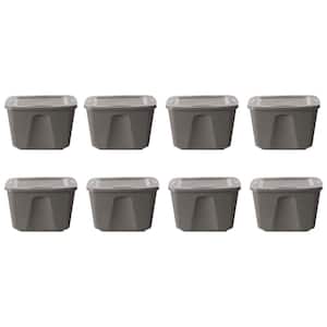 18 Gal. Stackable Plastic Storage Tote Container with Snap-On Lid (8-Pack)