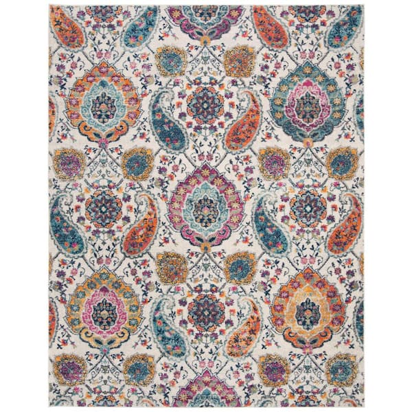 SAFAVIEH Madison Cream/Multi 10 ft. x 14 ft. Medallion Floral Area Rug