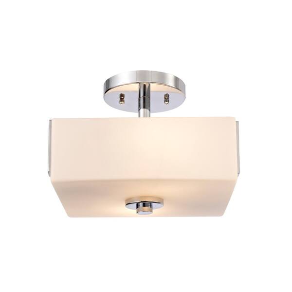 Design House Karsen 2-Light Polished Chrome Semi-Flush Mount Light Fixture