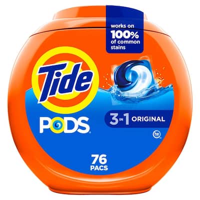Tide 3 in 1 Original Scent Laundry Detergent Pods, 76-Count