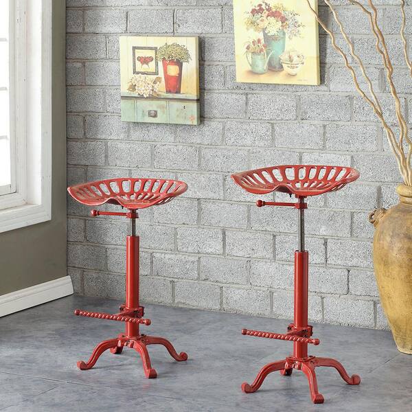 Teal deals & Red Iron Tractor Seat Bar Stool COOL & HEAVY!