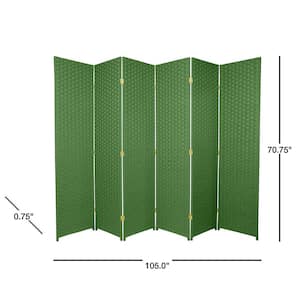6 ft. Light Green 6-Panel Room Divider