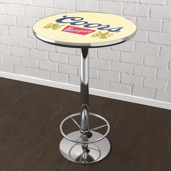 Unbranded Coors Banquet Logo Yellow 42 in. Bar Table