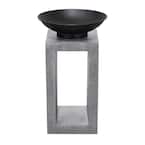 16 in. x 26 in. Rectangular Magnesium Oxide Wood Burning Midas Fire Pit in Light Gray Cement