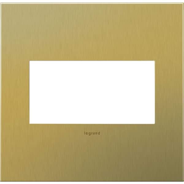 adorne 2 Gang Decorator/Rocker Wall Plate, Brushed Brass (1-Pack)