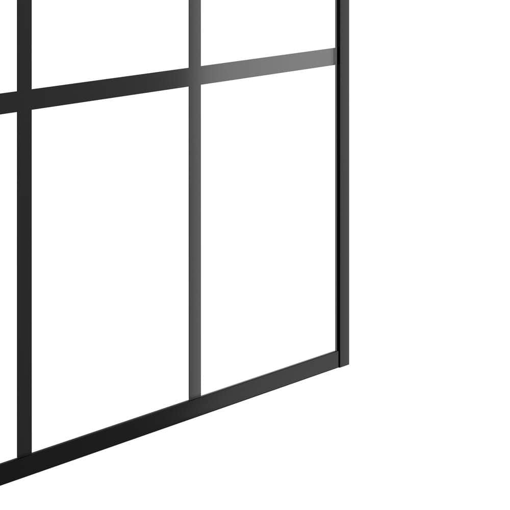 Matte Black Framed Glass Shower Screen with Clear Tempered Glass