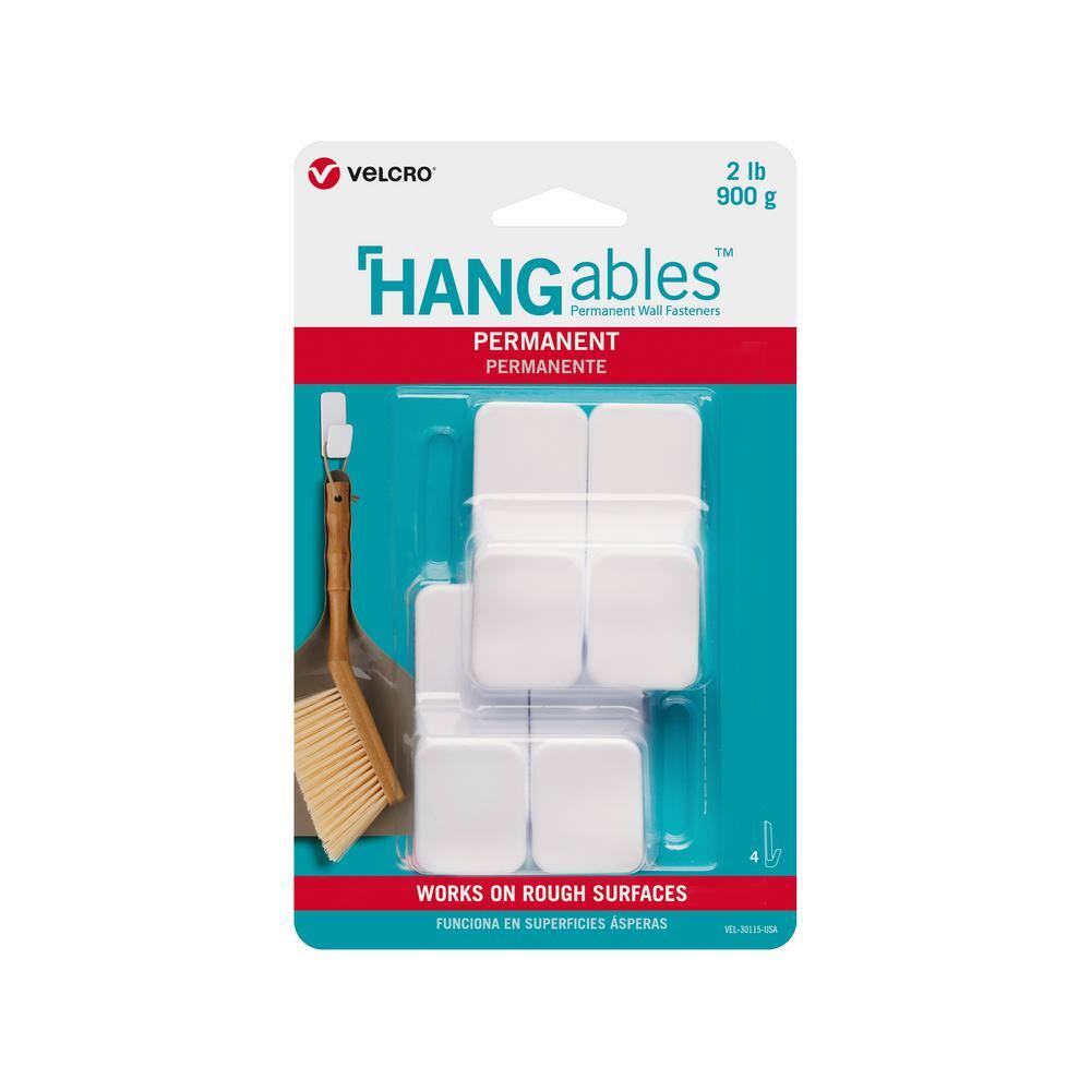 VELCRO Brand HANGables Permanent Small Hook in White (4Count)VEL30115USA The Home Depot